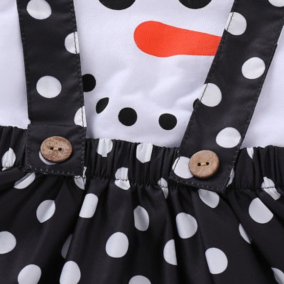 NWT Little Girl Snowman Top With Polka Dot Jumper - Picture 6 of 7